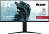 IIYAMA Monitor 34 cale GCB3480WQSU-B1 VA,UWQHD,180HZ,0.4ms,1500R(Curved),   2xHDMI,2xDP,2xUSB 3.2,2x3W,HDR400,HAS(110mm),VESA(10